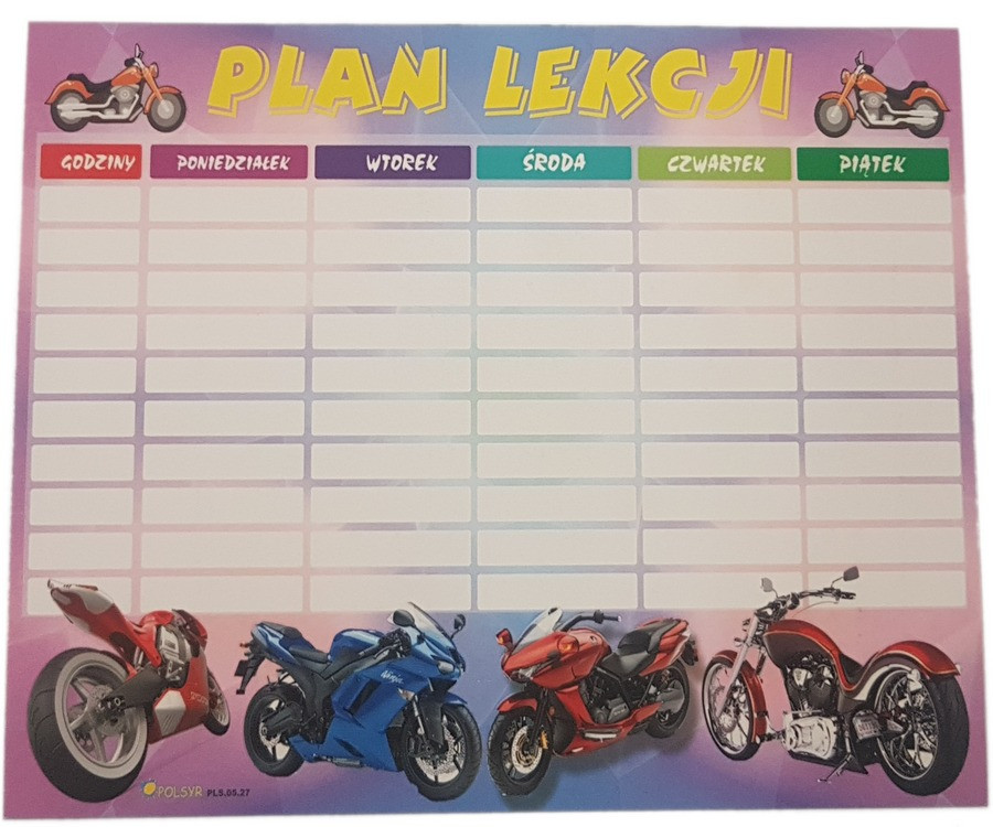 Plan lekcji  A5 (1szt.) Polsyr